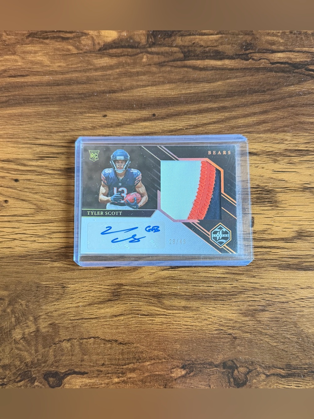 Panini Bears Trading Card with Red, White, Blue Patch